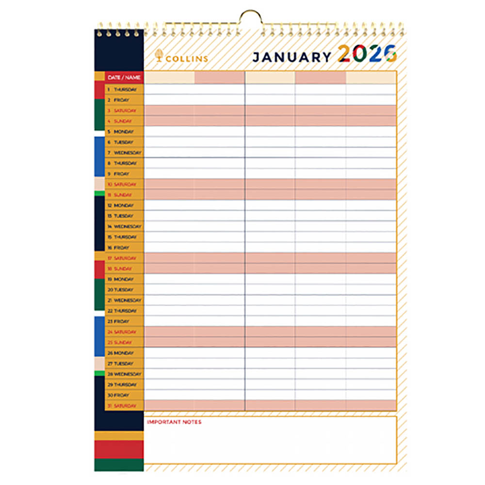 COLLINS EDGE MIRA WALL CALENDAR EDMRFC135 MONTH TO VIEW A3 |  | 7112020