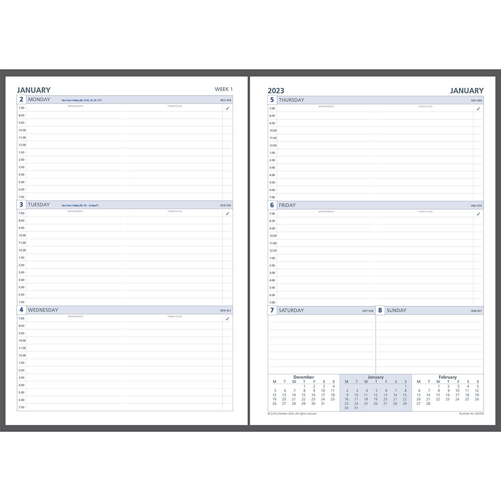 DEBDEN DAYPLANNER 819363 EXECUTIVE EDITION REFILL WEEK TO VIEW |  | 7011608