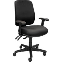 buro roma task chair high back 3-lever arms jett black