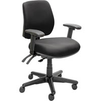 buro roma task chair medium back 3-lever arms jett black