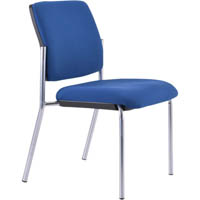 buro lindis visitor chair 4-leg base upholstered back jett fabric dark blue