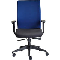 olta high mesh back chair with arms base black and cover blue