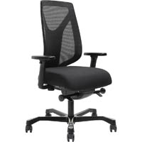 serati mesh high  back chair pro-control synchro adjustable armrest black aluminium base footplates gabriel fighter