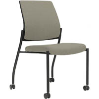 urbin 4 leg chair castors black frame driftwood seat and inner back
