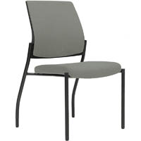 urbin 4 leg chair glides black frame steel seat and inner back