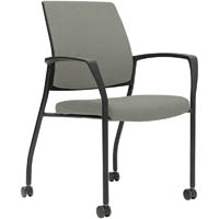 urbin 4 leg armchair castor black frame gravity steel seat inner and outer back