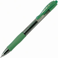 pilot g2-7 retractable gel ink pen 0.7mm green box 12