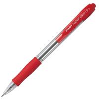 pilot super grip retractable ballpoint pen fine 0.7mm red