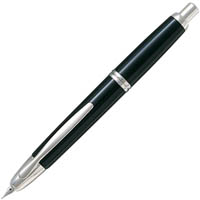 pilot capless silver accent fountain pen black barrel fine nib black ink