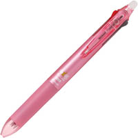 pilot frixion 3-in-1 retractable erasable gel ink pen 0.5mm soft pink barrel