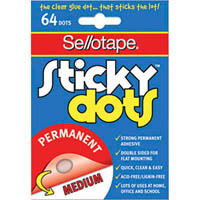 sellotape sticky dots permanent medium pack 64