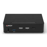 lindy 39312 2-port displayport 1.4 usb 3.0 audio kvm switch black
