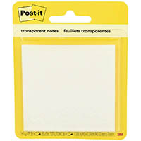 post-it 600-trspt super sticky notes 73 x 76mm transparent 36 sheets