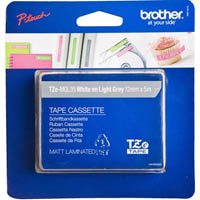 brother tze-mql35 labelling tape 12mm white on light grey