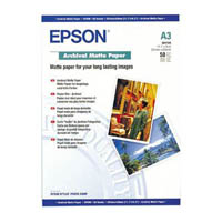 epson s041344 archival matte photo paper 189gsm a3 white pack 50