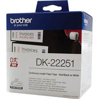 brother dk-22251 continuous paper label roll 62mm x 15.24m white