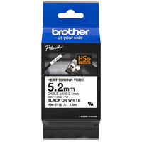 brother hse-211e heat shrink tube labelling tape 5.2mm black on white