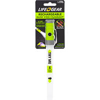 lifegear led glowstick and flashlight usb rechargable green