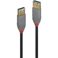 lindy 36761 anthra line usb-a 3.0 extension cable 1m black