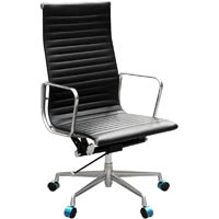 aero managers chair high back arms leather black