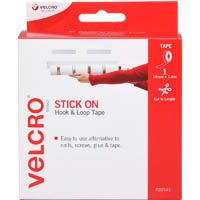velcro brand® stick-on hook and loop tape 19mm x 1.8m white