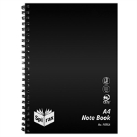 spirax p595a notebook pp cover 7mm ruled side open a4 240 page black