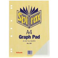 spirax graph pad top open 1mm 25 leaf a4