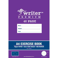 writer premium exercise book feint ruled 8mm 70gsm 48 page a4 star