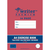 writer premium exercise book feint ruled 8mm 70gsm 64 page a4 triangle