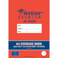 writer premium exercise book dotted thirds 9mm 70gsm 48 page a4 clock