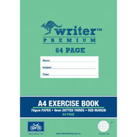 writer premium exercise book dotted thirds 9mm 70gsm 64 page a4 bike