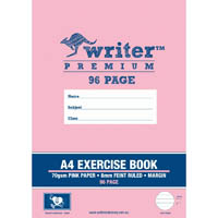 writer premium exercise book feint ruled 8mm 75gsm 96 page a4 heart