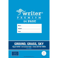 writer premium exercise book dotted thirds 24mm 70gsm 64 page a4 bear ground/grass/sky