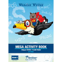 writer premium mega activity book plain 100gsm 64 page 330 x 240mm wonder 1