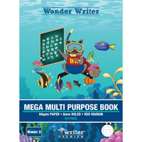 writer premium mega multi-purpose book 8mm ruled 80gsm 64 page 330 x 240mm wonder 2