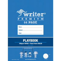 writer premium playbook 14mm plain/ruled 100gsm 64 page 330 x 240mm swings