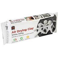 educational colours air drying clay 500g white