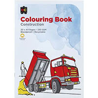 educational colours construction colouring book 250gsm 20 page a4