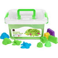 educational colours sensory magic sand 2kg green with moulds