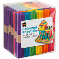 educational colours construction popsticks coloured pack 500