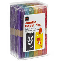 educational colours jumbo popsticks coloured pack 200