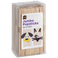 educational colours jumbo popsticks natural pack 200