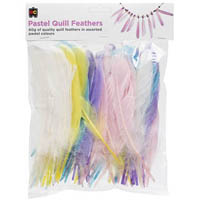 educational colours quill feathers 60g pastel assorted
