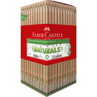 faber-castell natural graphite pencils with eraser tip hb pack 72