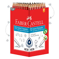 faber-castell junior grip triangular graphite pencil hb box 72