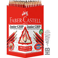 faber-castell junior grip triangular graphite pencil 2b box 60