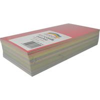 rainbow coloured flash card 203 x 102mm assorted pack 100