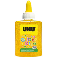 uhu glitter glue bottle 88ml yellow