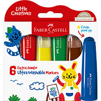 faber-castell little creatives washable markers extra jumbo assorted pack of 6