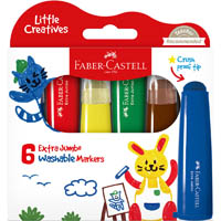 faber-castell little creatives washable marker extra jumbo assorted box 6